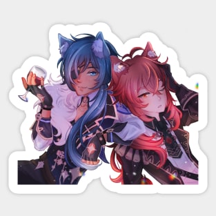 Kaeya & Diluc (Clear) Sticker